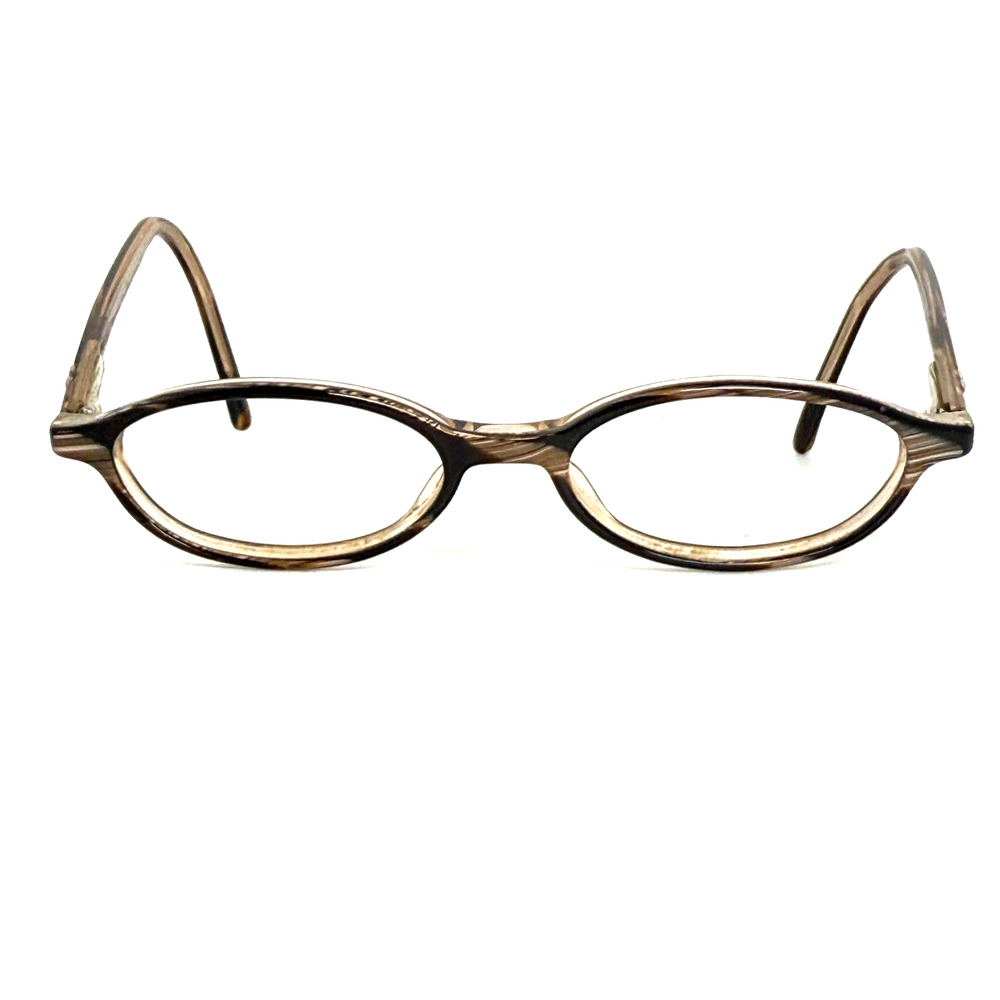 Valentino 5216 685 Striped Brown Oval Eyeglasses Frames 48-16 135‎ Italy H18802